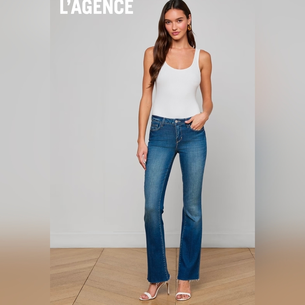L'AGENCE $265 Retail Sneeki Low Rise Straight Jeans